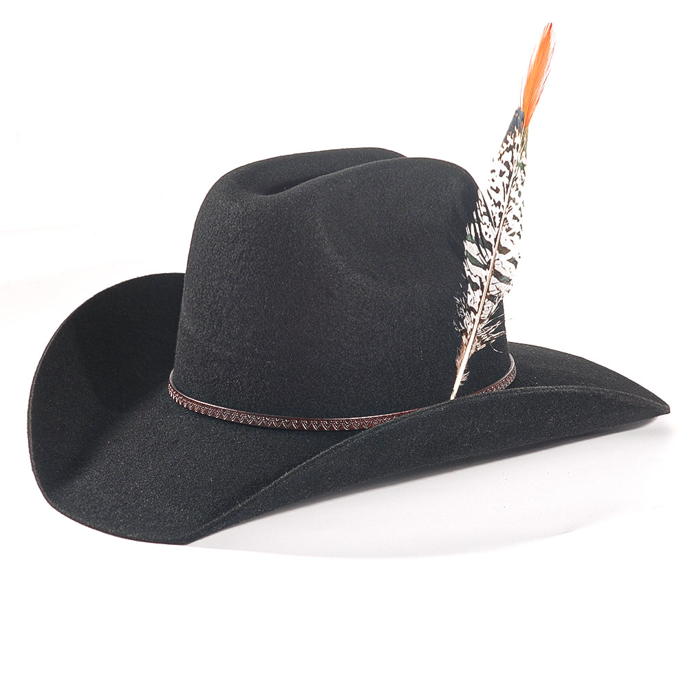 Western Felt Cowboy Hat-Black